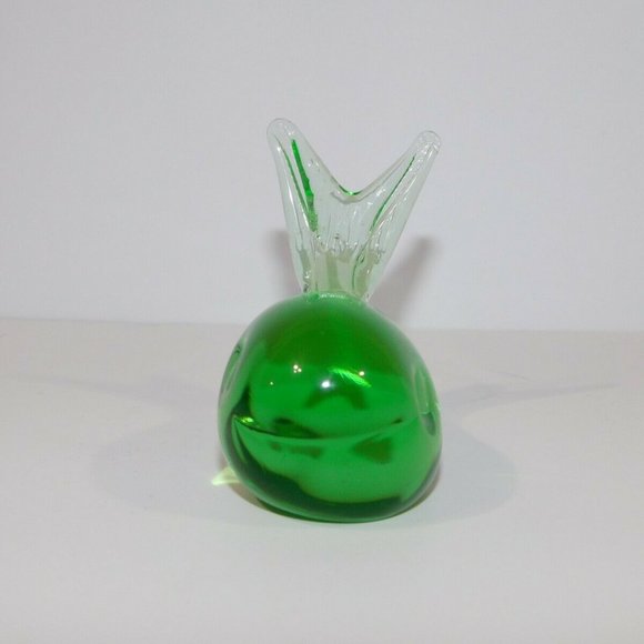 3" Blown Glass Green Whale Paperweight - Picture 2 of 7